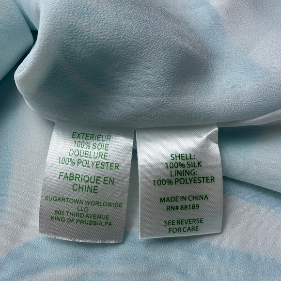 LILLY PULITZER Blue & White Belle Top Resort White Sea Ruffles | Size Small - Picture 10 of 12